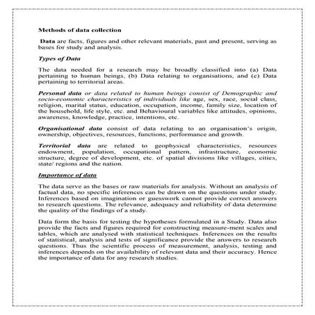 Methods of data collection | PDF