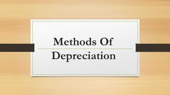 Depreciation | PPT