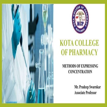 Methods of expressing concentration