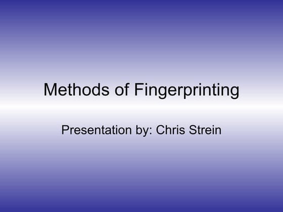 Fingerprints | PPT