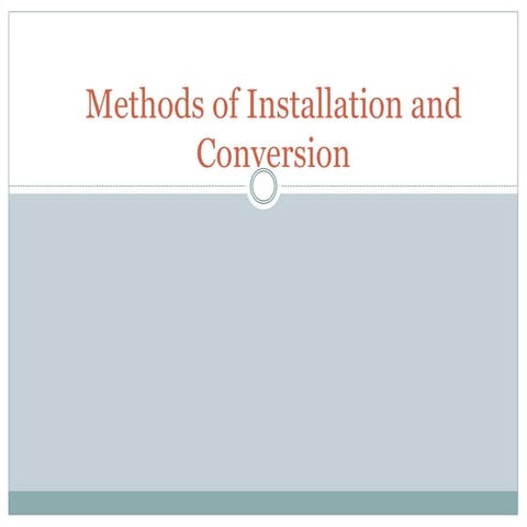 A2 ICT Methods of Installation and Conversion