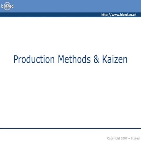 Methods of kaizen