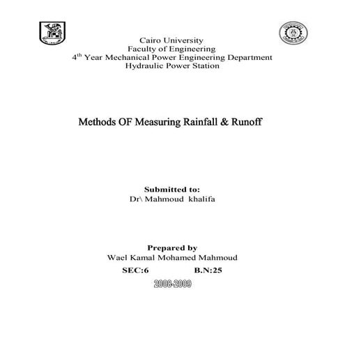Methods of measuring rainfall
