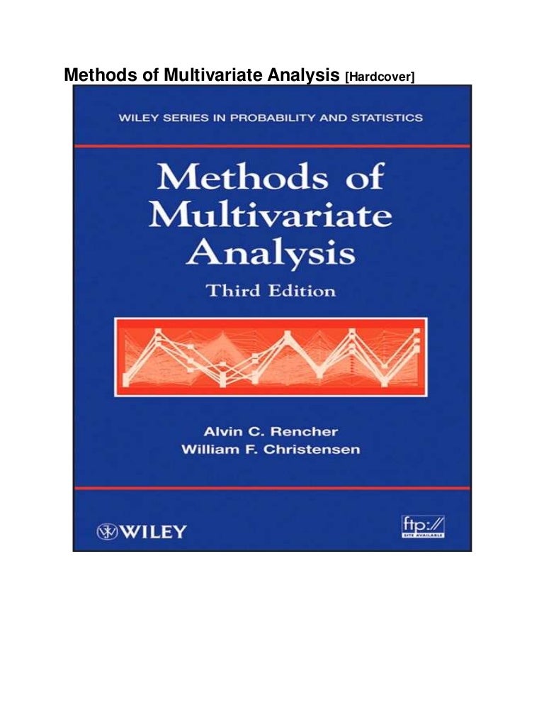 Methods of multivariate analysis