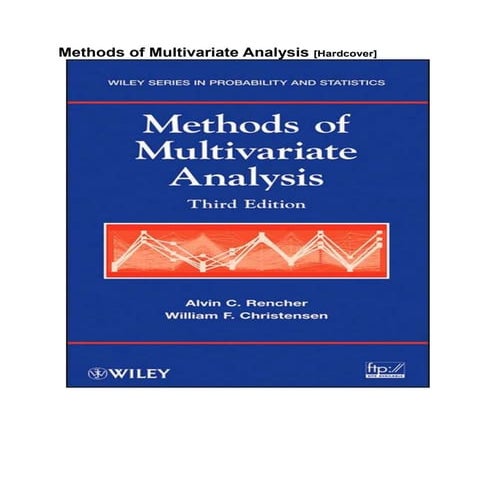 Methods of multivariate analysis