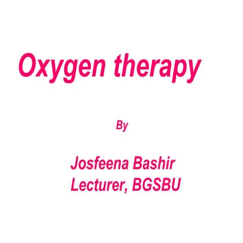 Methods of oxygen administration