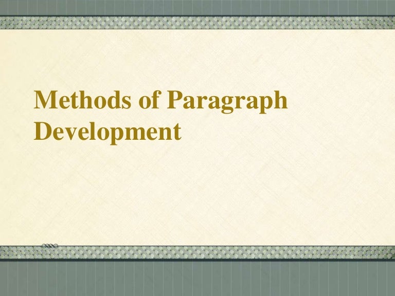 Purpose Of Paragraph Development – DUCY