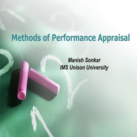 Methods of performance appraisal