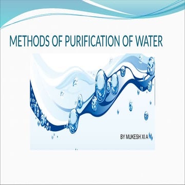 Water purification methods | PPTX