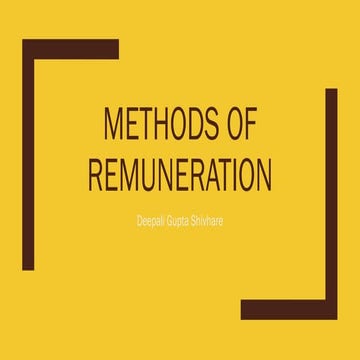 methods of remuneration human resource management