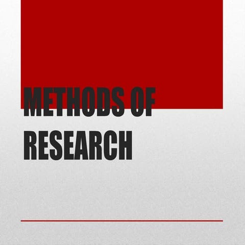 Methods of research
