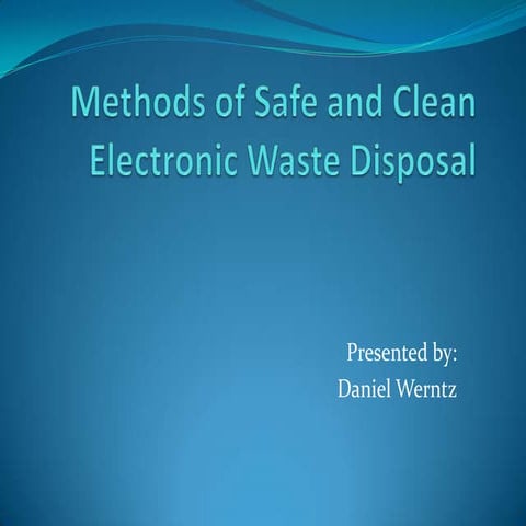 Methods Of Safe And Clean Electronic Waste Disposal