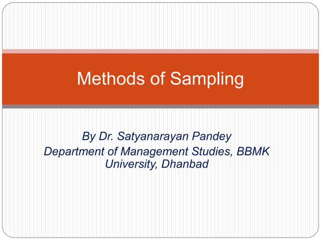 Methods of sampling