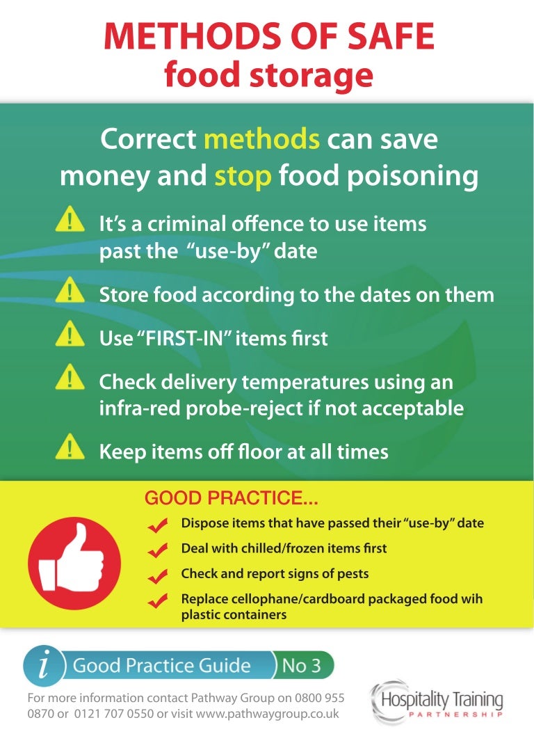 Methods of Safe Food Storage, Guide, Good Practice, Basic Rules