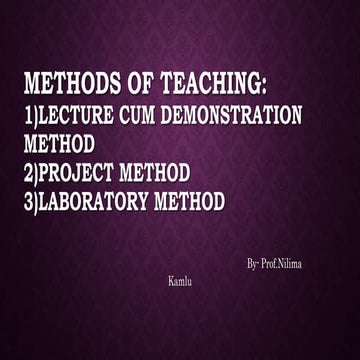 Methods of teaching