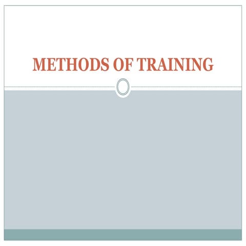Methods of training