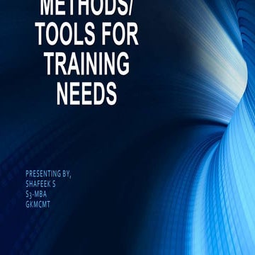 Methods or tools for training