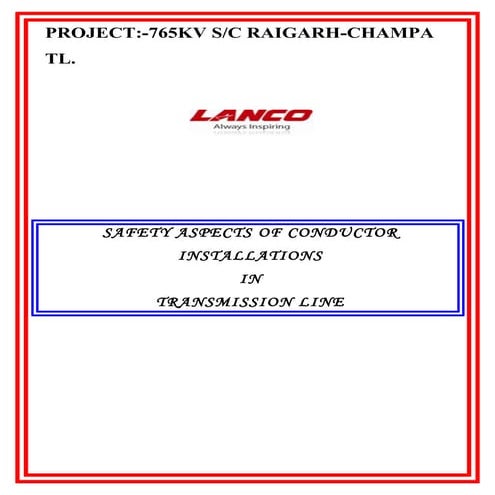 Method statement for transmission line (lanco)