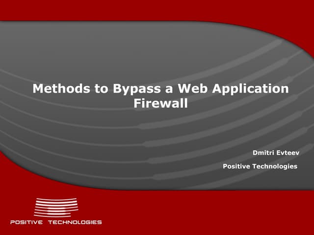 Methods to Bypass a Web Application Firewall Eng