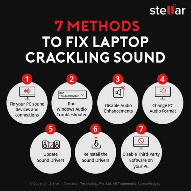 Methods to fix laptop crackling or distorted sound PPT