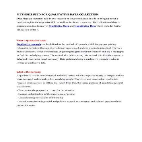 Data analysis – qualitative data presentation 2