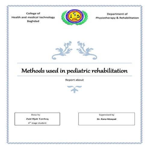 Methods used in pediatric rehabilitation 