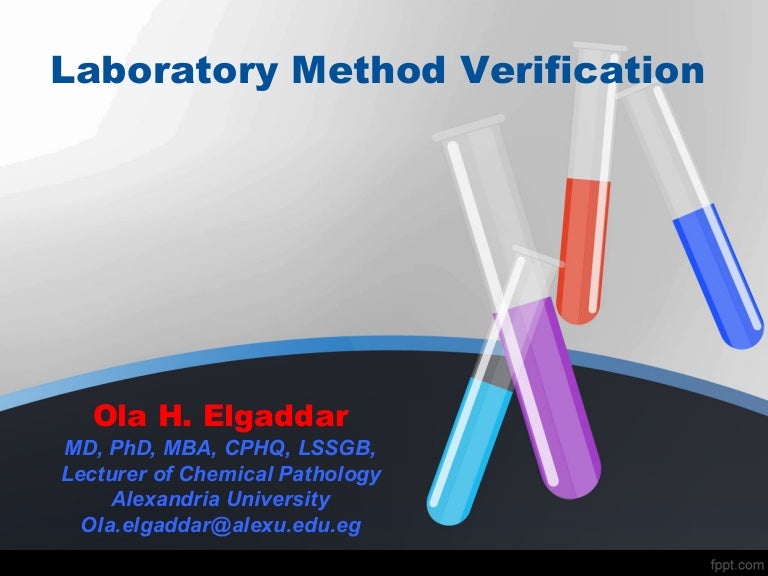 Laboratory Method Verification, March 2017