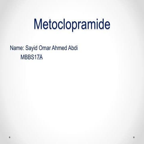 Metoclopramide Midication