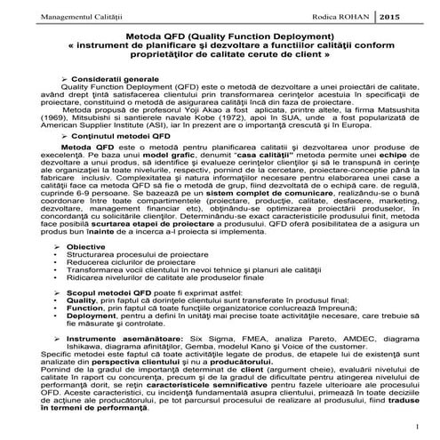 Metoda qfd | PDF