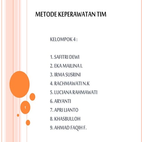 Metoda tim keperawatan | PDF