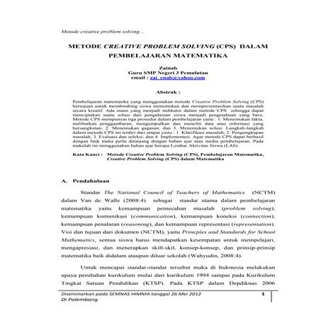 Metode creative problem solving