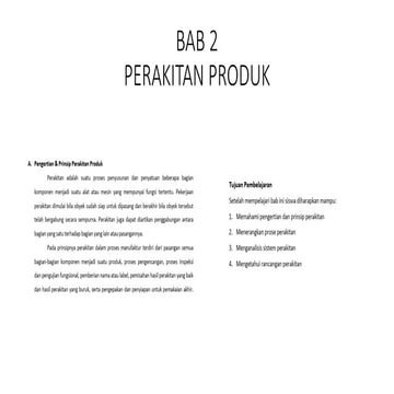 Metode dan sistem perakitan 1 | PDF