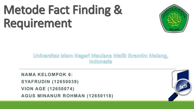 Metode fact finding & requirement