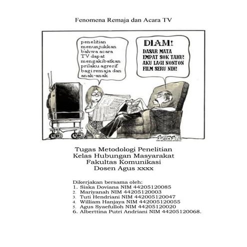 Metodelogi Penelitian Fenomena Remaja Dan Acara Tv