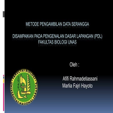 Metode pengambilan data serangga