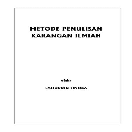 Metode penulisan