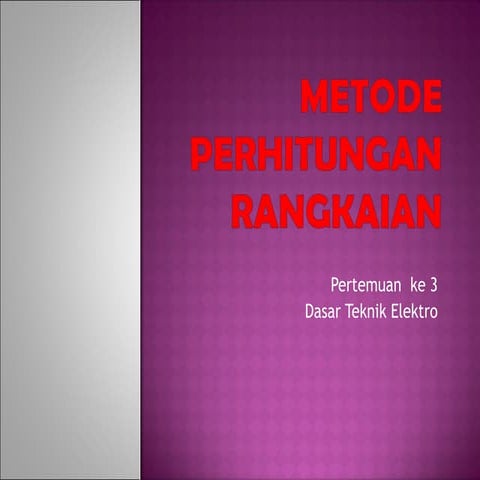 Metode perhitungan rangkaian