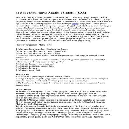Metode struktural analitik sintetik | DOCX