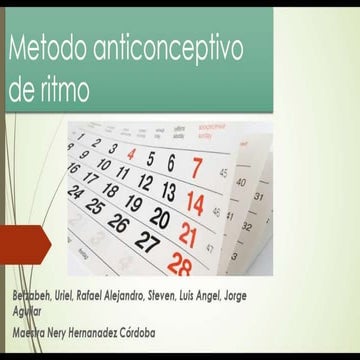 Metodo anticonceptivo de ritmo | PPTX