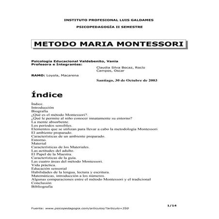 Metodo.montessori resumen