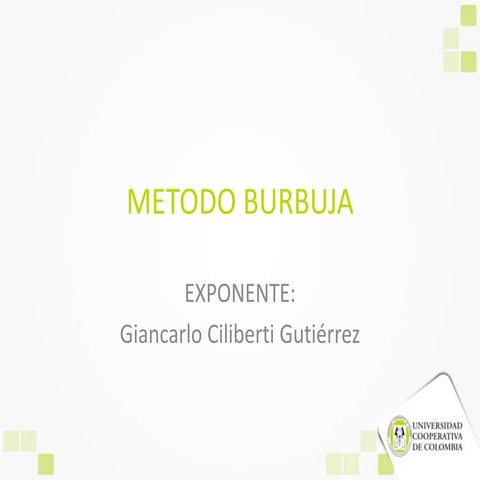 Metodo burbuja
