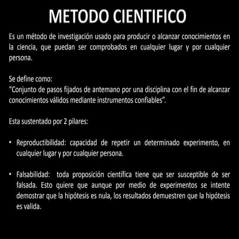 Metodo cientifico e investigacion cientifica