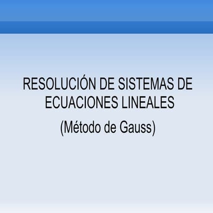 Metodo de gauss | ODP
