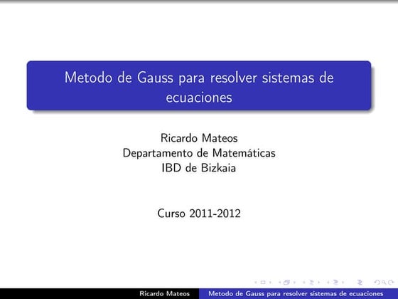 MéTodo De Gauss | ODP | Science