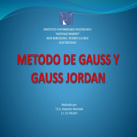 Metodo de gauss jordan