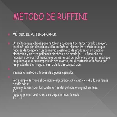 Metodo de ruffini | PPTX