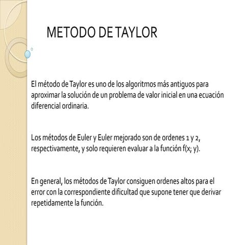 Metodo De Taylor