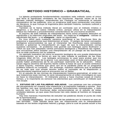 Metodo historico gramatical