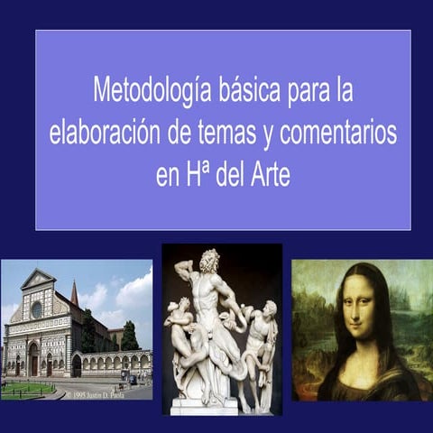 Metodología básica para los comentarios de Arte