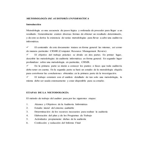 Metodología de auditoría informática